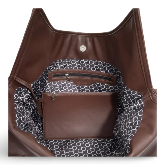 Cartera Dos Asas Grande Estampado Chocolate CAR3635 Gacel - Imagen 2