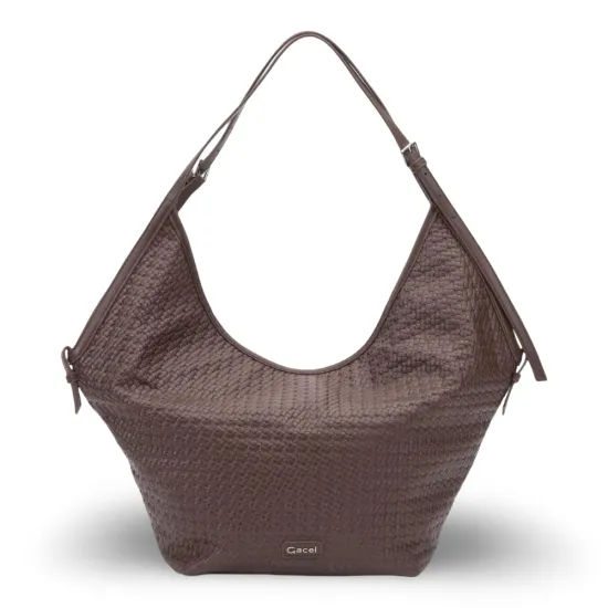 Cartera Dos Asas Grande Estampado Chocolate CAR3635 Gacel - Imagen 6