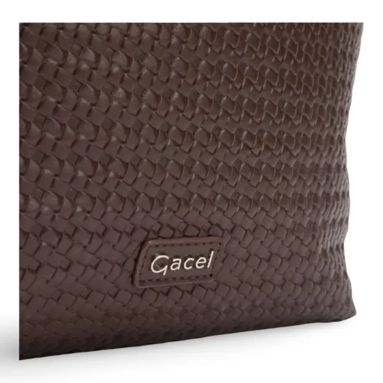 Cartera Dos Asas Grande Estampado Chocolate CAR3635 Gacel - Imagen 8