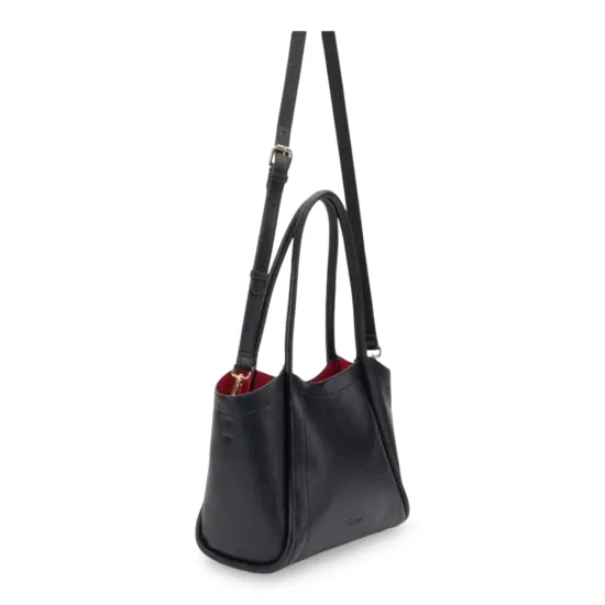 Cartera Dos Asas Mediana Graneado Negro CAR3650 Gacel - Imagen 3