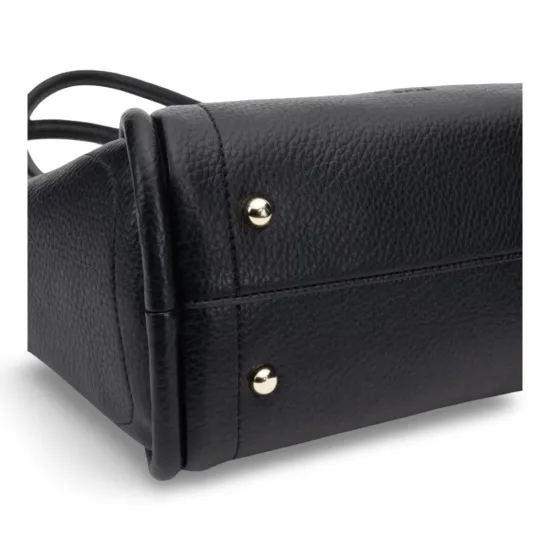 Cartera Dos Asas Mediana Graneado Negro CAR3650 Gacel - Imagen 7