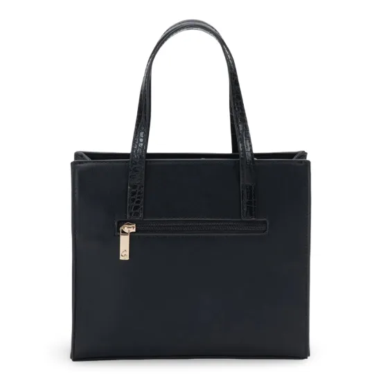 Cartera Dos Asas Pequeña Cuero Sintetico Negro CAR3545 Gacel - Imagen 4