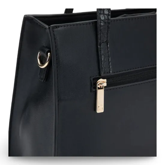 Cartera Dos Asas Pequeña Cuero Sintetico Negro CAR3545 Gacel - Imagen 7