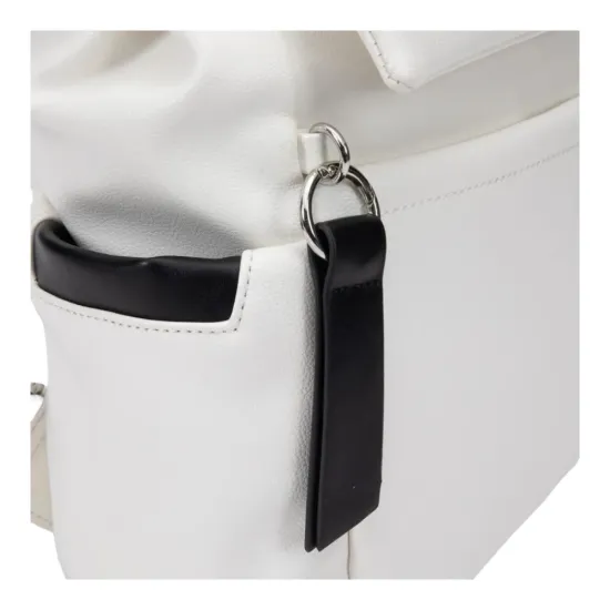 Mochila Grande Cuero Sintetico Blanco CAR3670 Gacel - Imagen 4