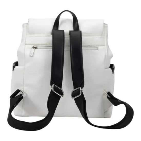 Mochila Grande Cuero Sintetico Blanco CAR3670 Gacel - Imagen 7