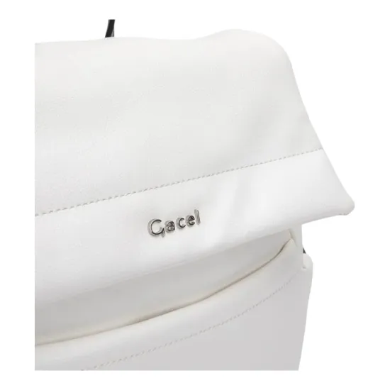 Mochila Grande Cuero Sintetico Blanco CAR3670 Gacel - Imagen 9