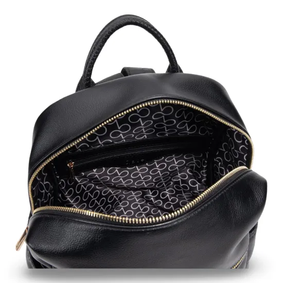 Mochila Grande Cuero Sintetico Graneado Negro CAR3679 Gacel - Imagen 7