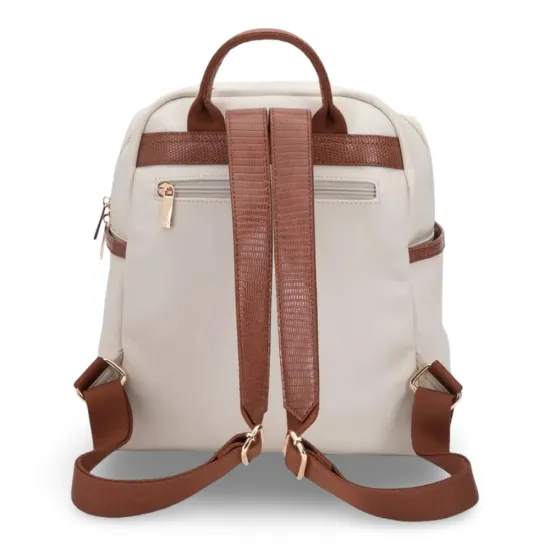 Mochila Grande Graneado Off White CAR3680 Gacel - Imagen 2