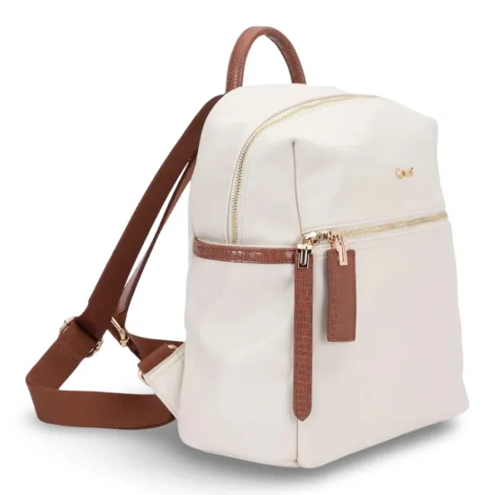 Mochila Grande Graneado Off White CAR3680 Gacel - Imagen 5