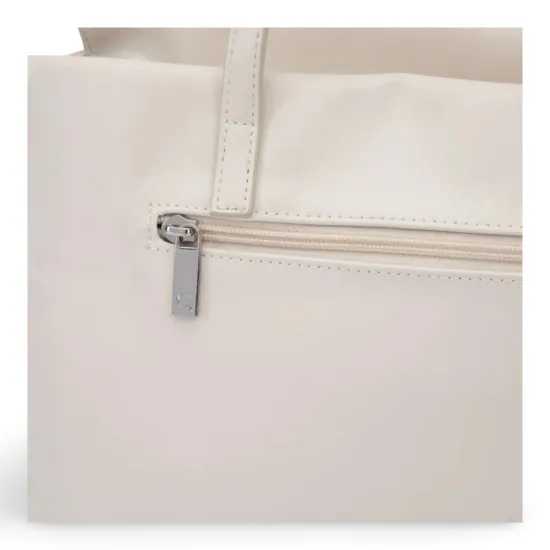 Cartera Grande Dos Asas Craquele Off White CAR3565 Gacel - Imagen 3