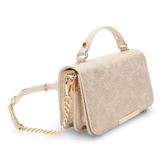 Cartera Pequeña Clutch Dorado Grabado Piton CAR3684 Gacel - Imagen 3