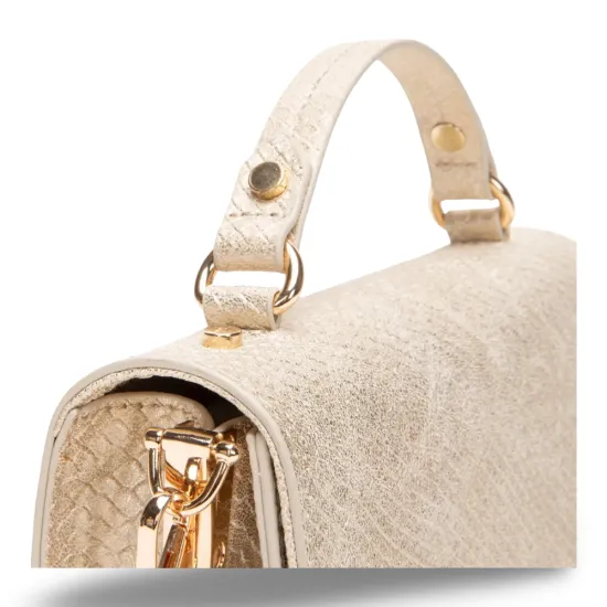 Cartera Pequeña Clutch Dorado Grabado Piton CAR3684 Gacel - Imagen 4