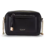 Cartera Bandolera Grande Cuero Sintetico Negro CAR3301 Gacel