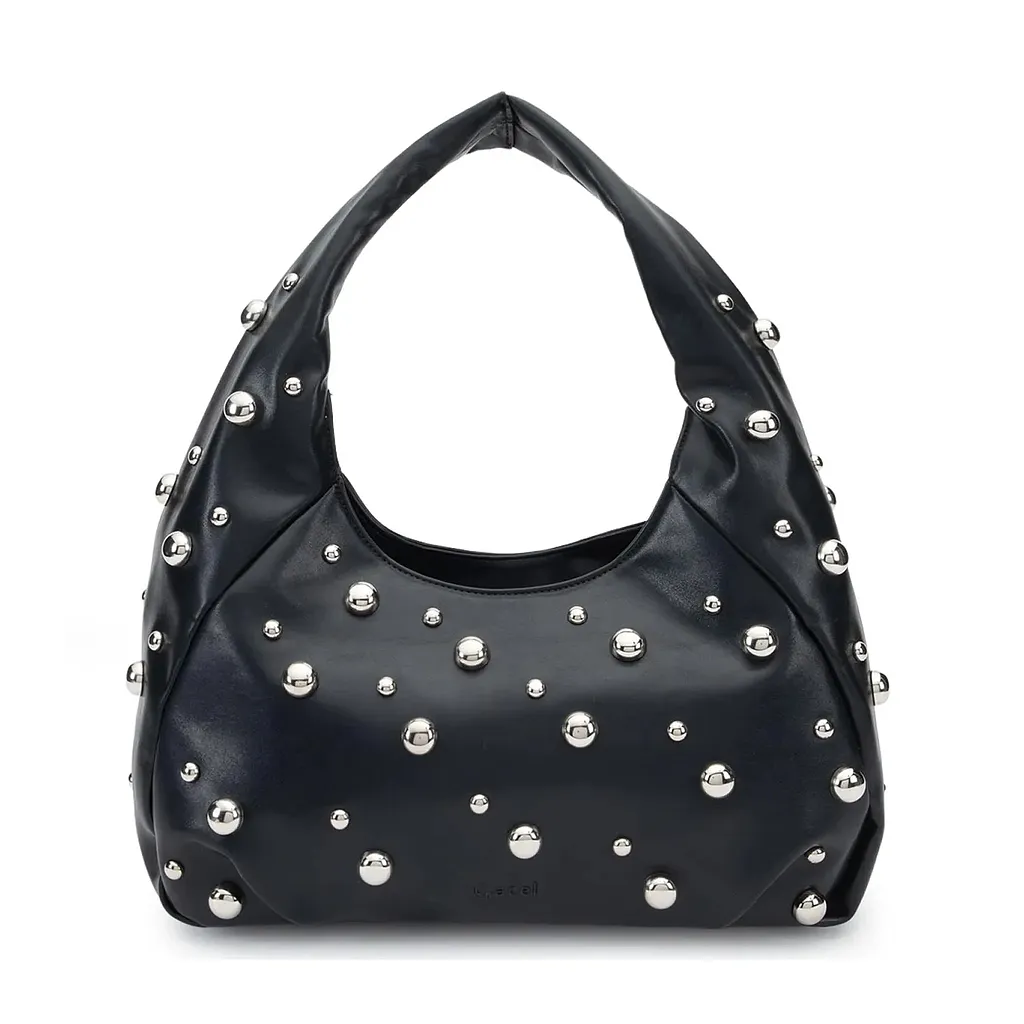 Cartera Corte Oval Craquele Negro CAR3552 Gacel