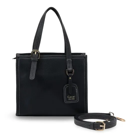 Cartera Pequeña Dos Asas Graneado negro CAR3562 Gacel