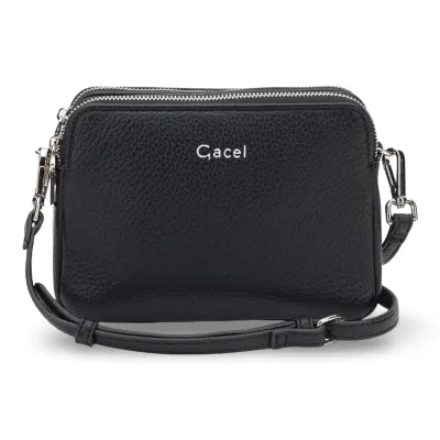 Cartera Bandolera Pequeña Graneado Negro CAR3630 Gacel