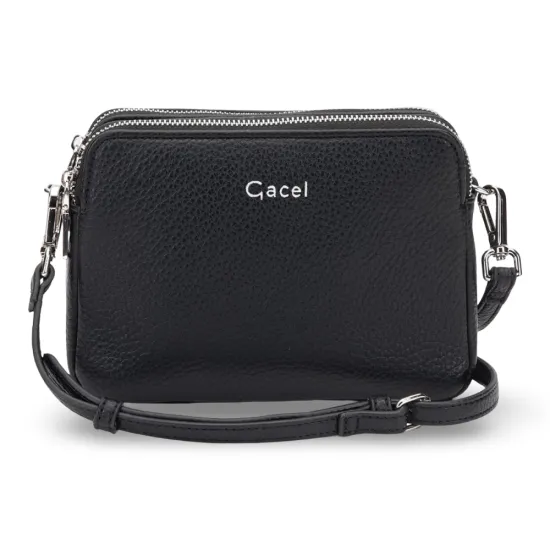 Cartera Bandolera Pequeña Graneado Negro CAR3630 Gacel