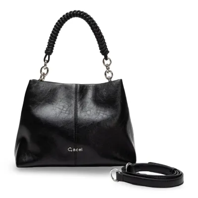 Cartera Bandolera Grande Craquele Negro CAR3633 Gacel