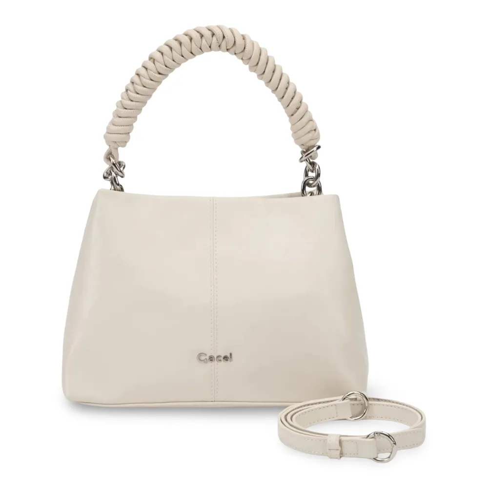Cartera Bandolera Grande Craquele Off White CAR3634 Gacel