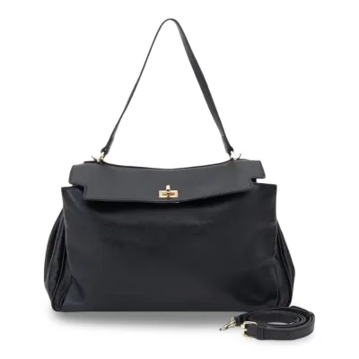 Cartera Corte Oval Graneado Negro CAR3641 Gacel