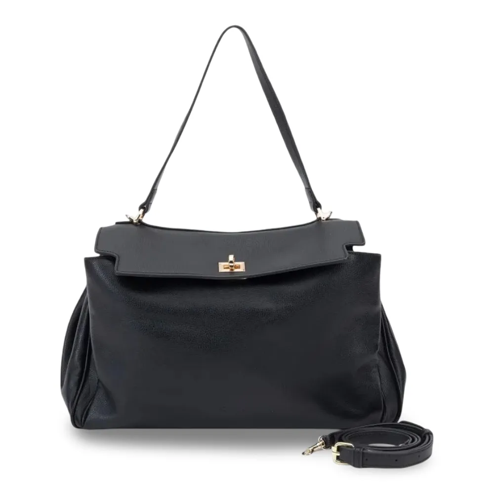 Cartera Corte Oval Graneado Negro CAR3641 Gacel