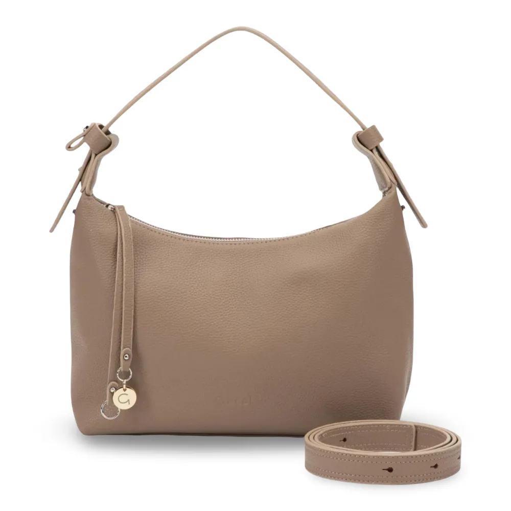 Cartera Bandolera Grande Graneado Taupe CAR3644 Gacel