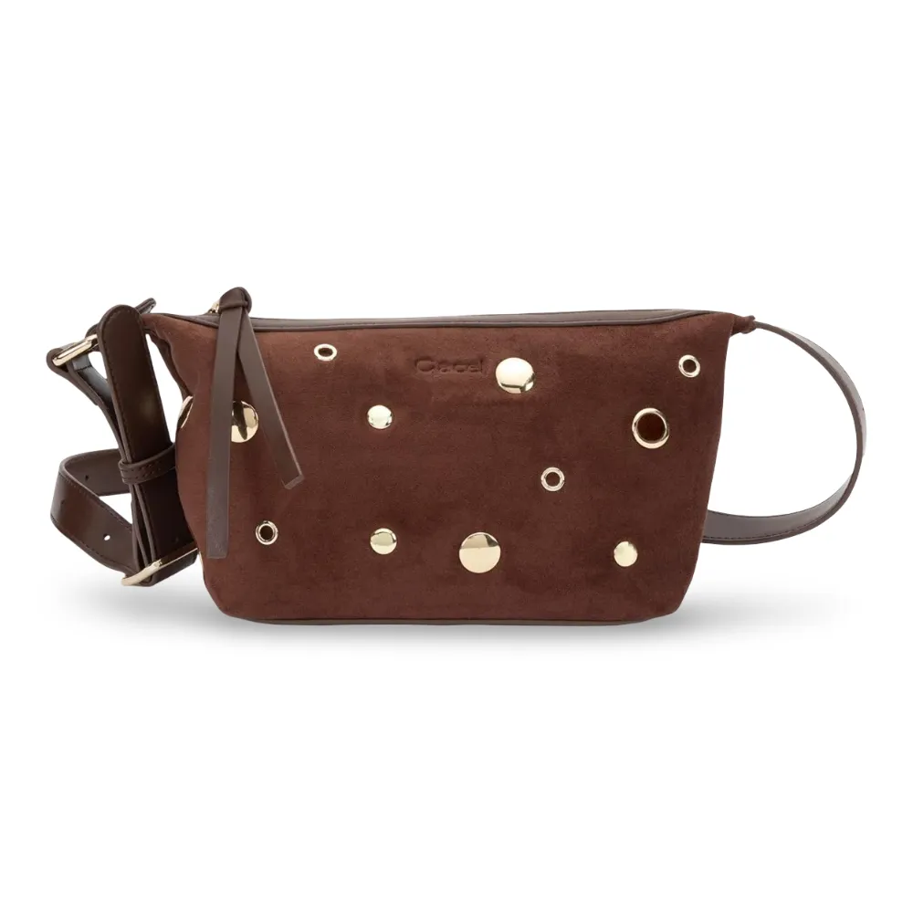 Cartera Bandolera Pequeña Suede Chocolate CAR3655 Gacel