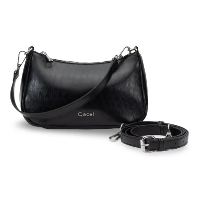 Cartera Bandolera Pequeña Verniz Negro CAR3661 Gacel