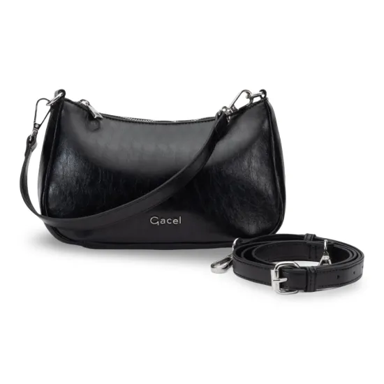 Cartera Bandolera Pequeña Verniz Negro CAR3661 Gacel