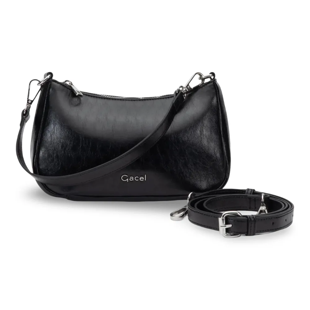 Cartera Bandolera Pequeña Verniz Negro CAR3661 Gacel