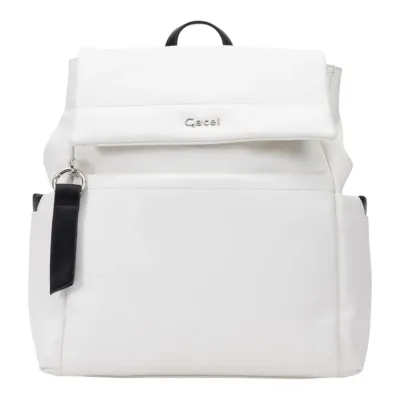 Mochila Grande Cuero Sintetico Blanco CAR3670 Gacel